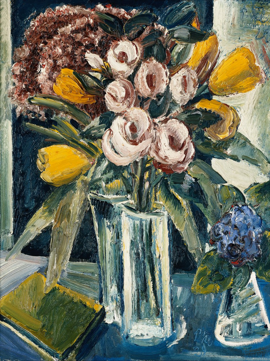 stilleben av blommor; Stilleben med blommor av Paul Kleinschmidt