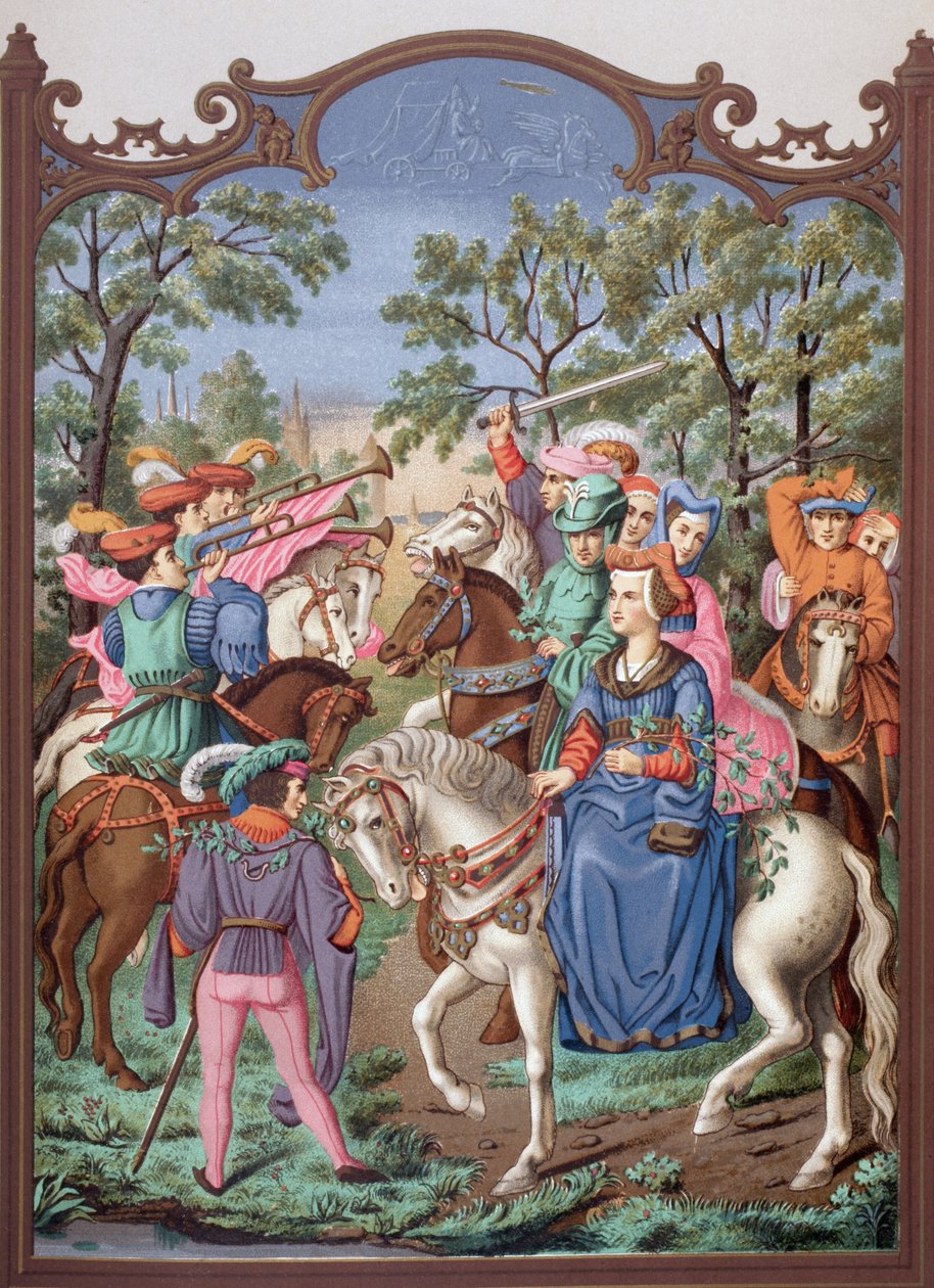 Livet på ett slott från 1400-talet: Börjar på en strandpromenad. av Paul Lacroix