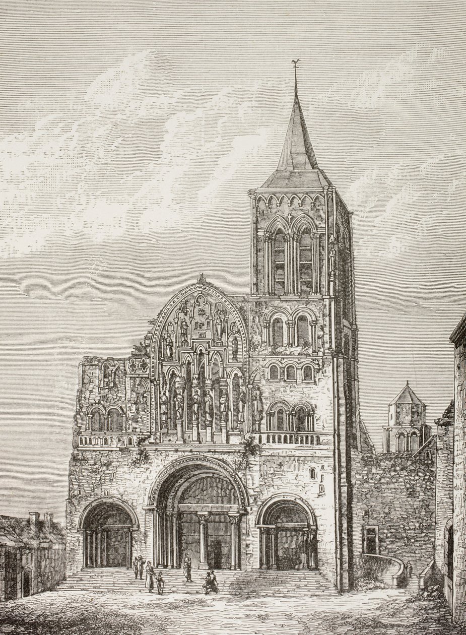 Klosterkyrkan Magdelene, Vezelay, Frankrike, där S:t Bernard predikade om det andra korståget 1146. av Paul Lacroix