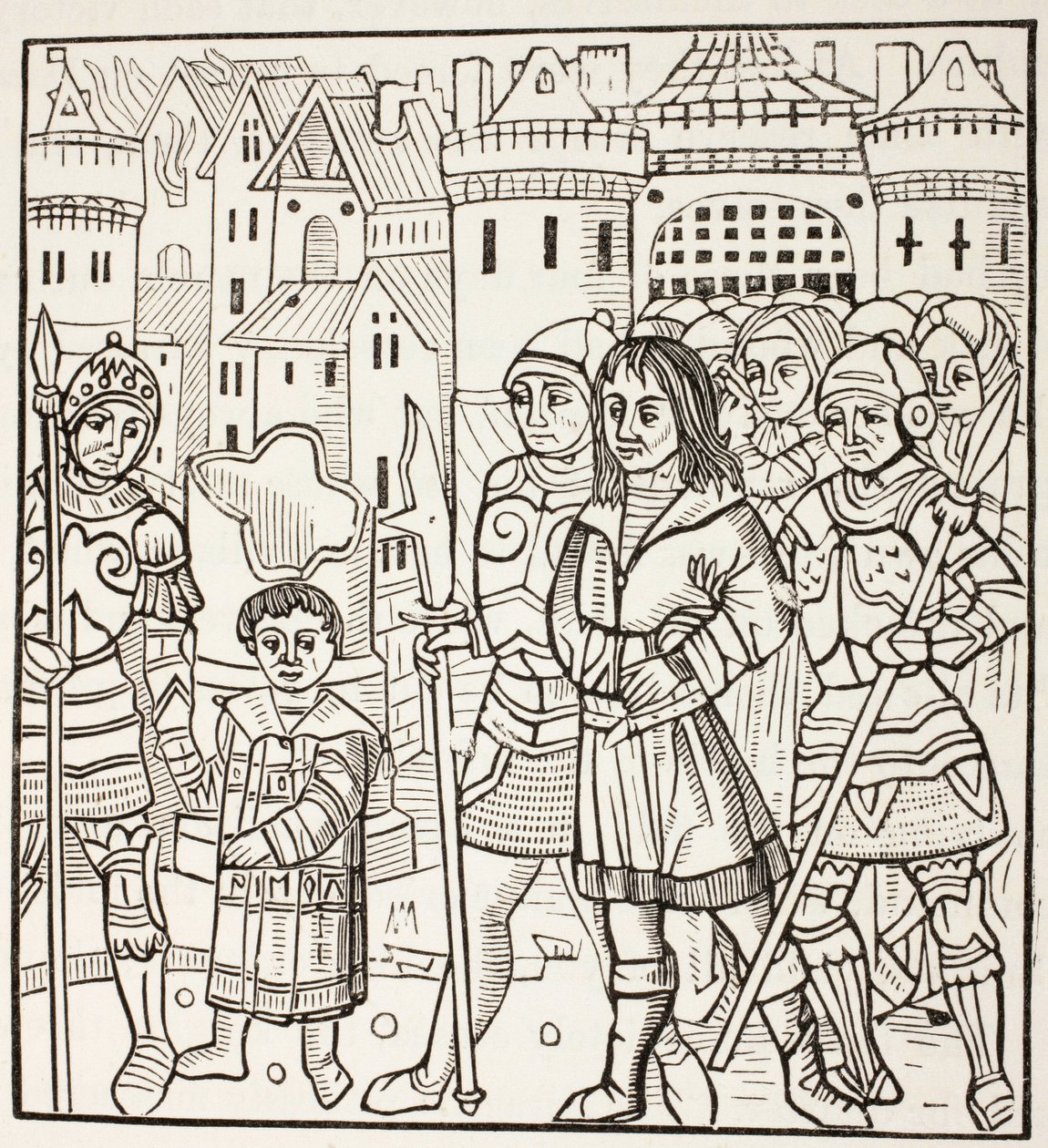 Louis, Louis Ix av Frankrike, och hans två bröder, Alphonse och Charles, tillfångatas av saracenerna efter slaget vid Fariskur, april 1250, under det sjunde korståget. av Paul Lacroix