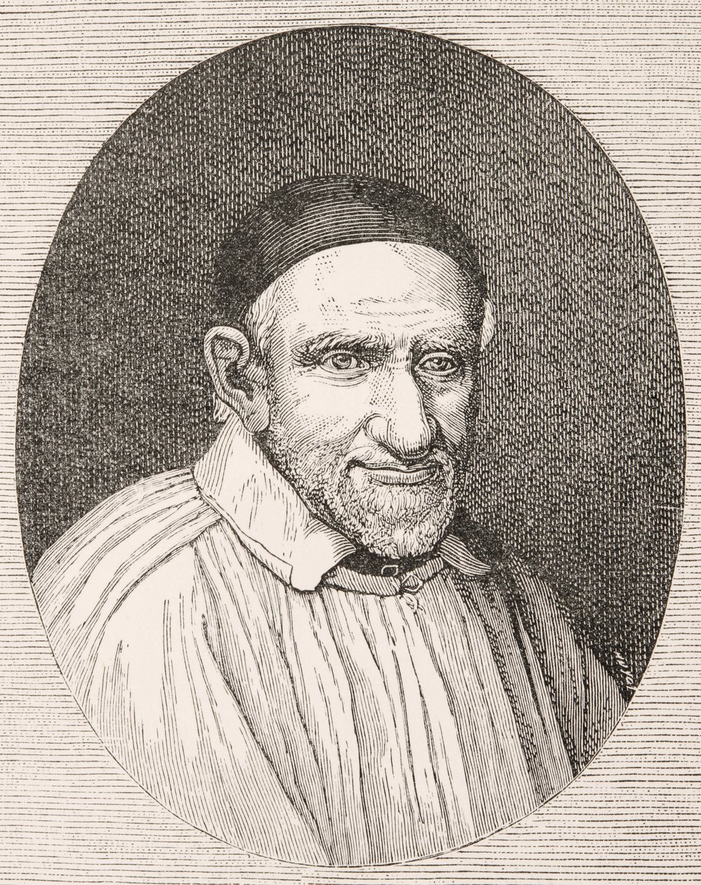 Saint Vincent De Paul 1581 - 1660. Fransk katolsk präst och helgon. Efter ett verk av Simon Francois. av Paul Lacroix