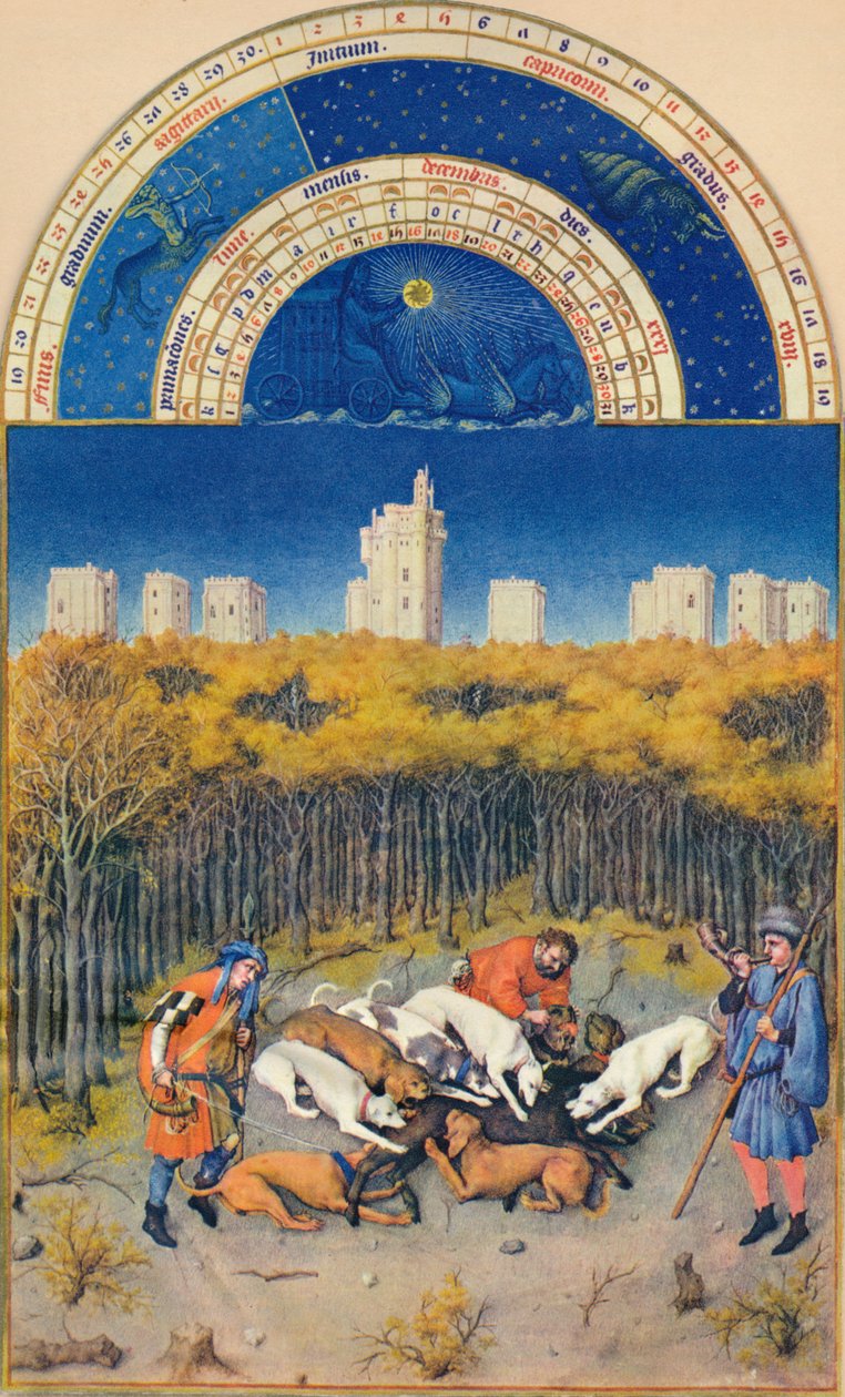 December - Château de Vincennes, 1400-talet, 1939. av Paul Limbourg