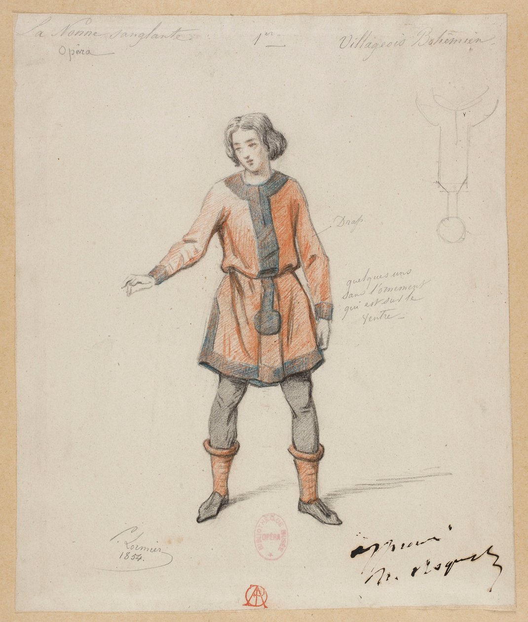 Gounod - Den blodiga nunnan - Fyra kostymmodeller av Paul Lormier - 1. Bohemisk bybo av Paul Lormier