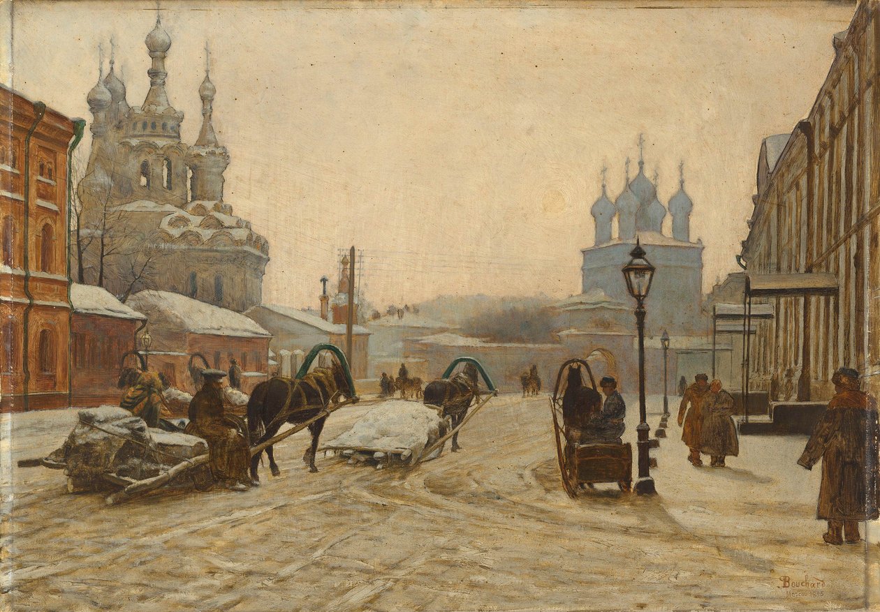 Theotokos födelsekyrka på Putinki och Passion Strastnoy-klostret, 1895. av Paul Louis Bouchard