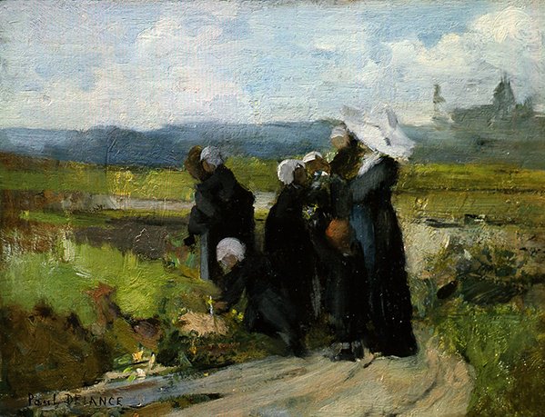 The Orphans of Bayeux (olja på panel) av Paul Louis Delance