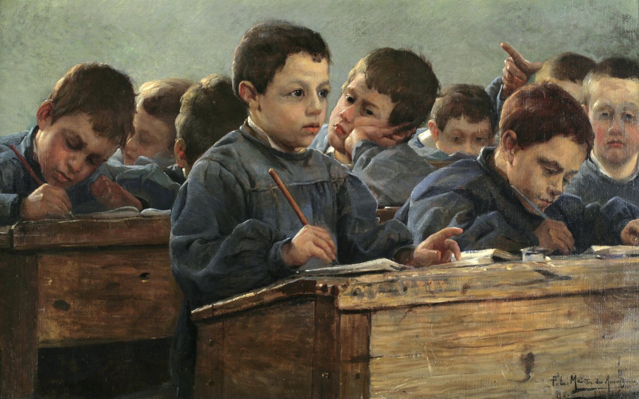 I klassrummet, 1886. av Paul Louis Martin des Amoignes