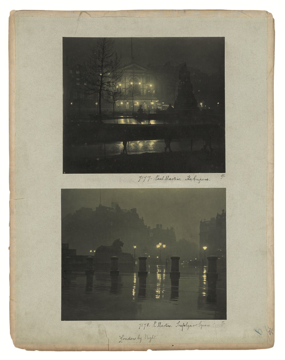 London by Gaslight, ca 1896 (gröntonade karbonkopior) av Paul Martin