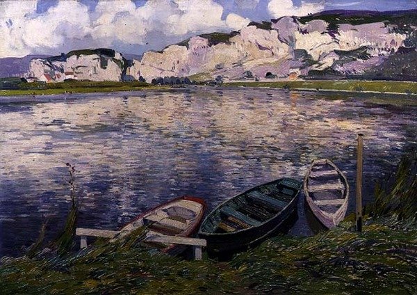The Cliffs (olja på duk) av Paul Mathieu