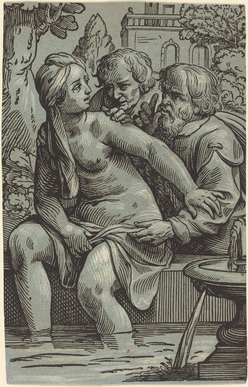 Susanna och de äldre av Paul Maupin, after Jacques Stella