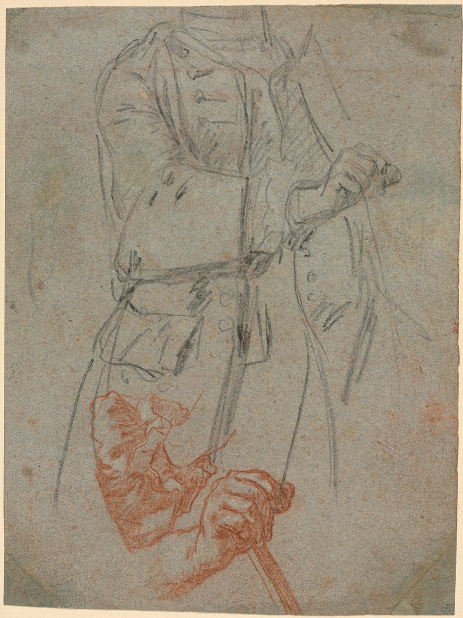 Studier av en kostym, ärm och hand av Paul Michel Hossard