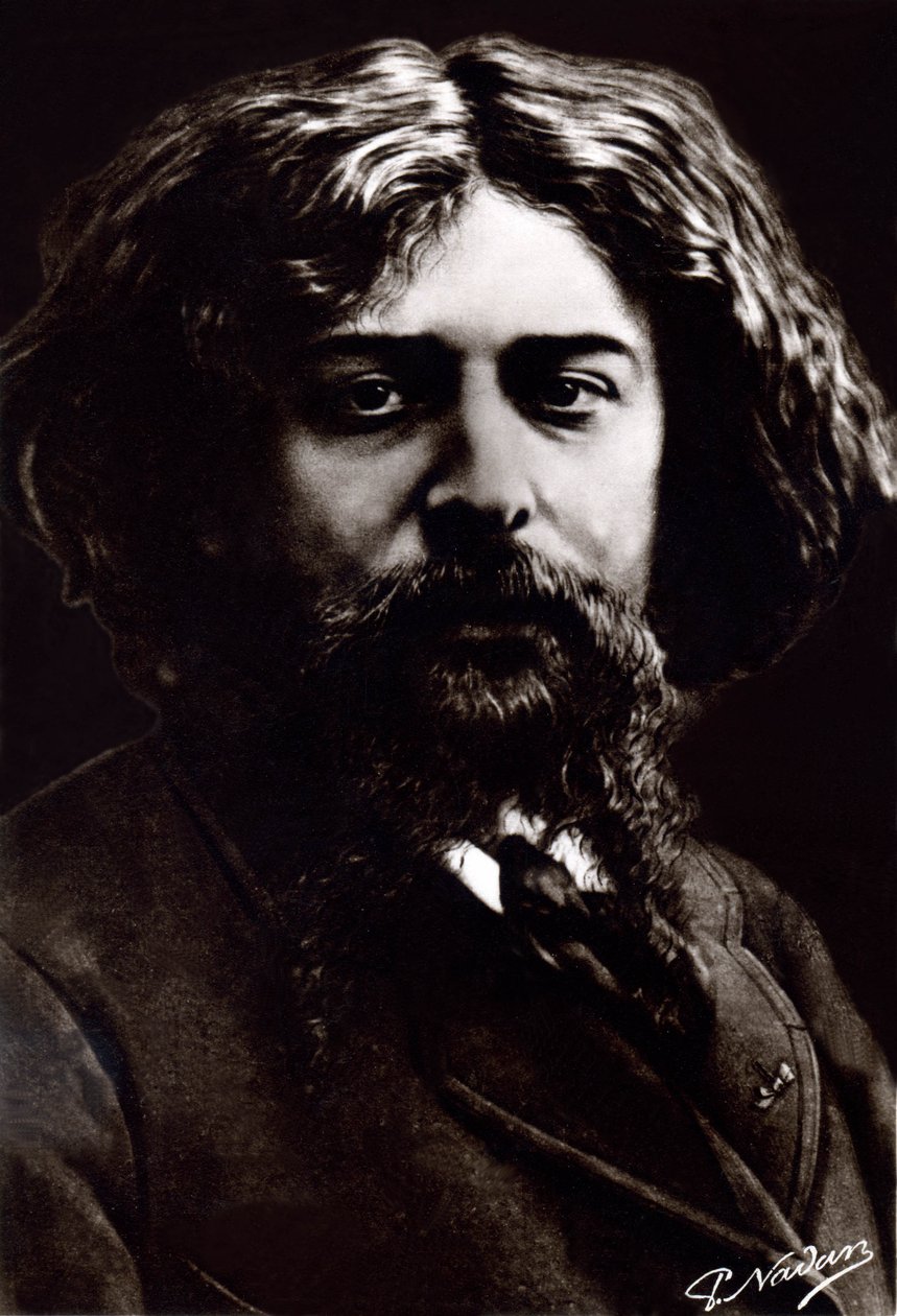 Alphonse Daudet, ca 1880 (foto) av Paul Nadar
