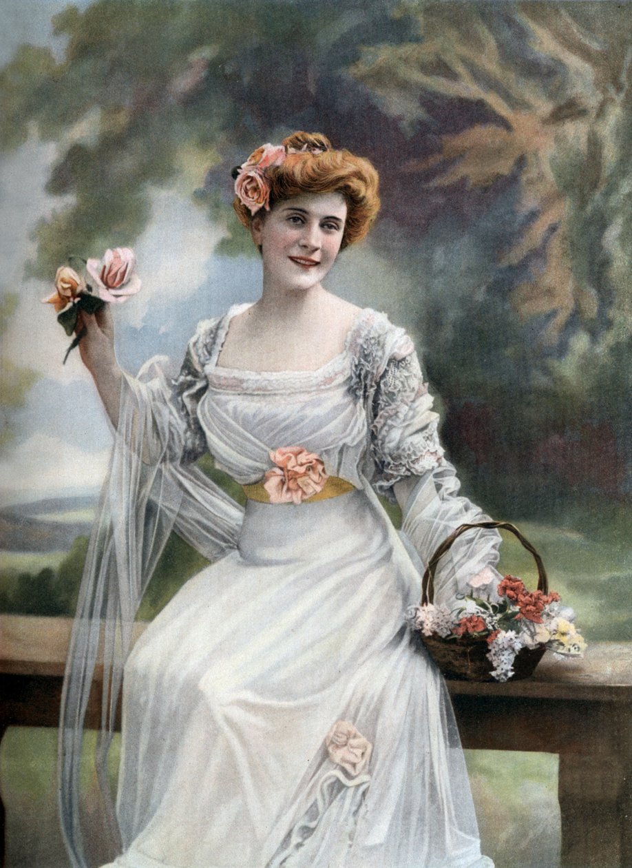 Franska komikern Melle Sylvie, Paris, foto av Paul Nadar från franska tidningen "Le Theatre" 11 mars av Paul Nadar