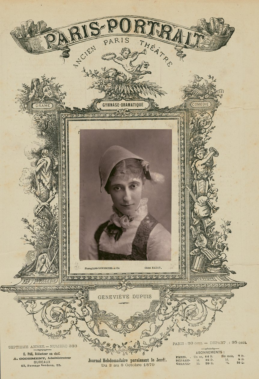 Geneviève Dupois, Gymnase-Dramatique av Paul Nadar