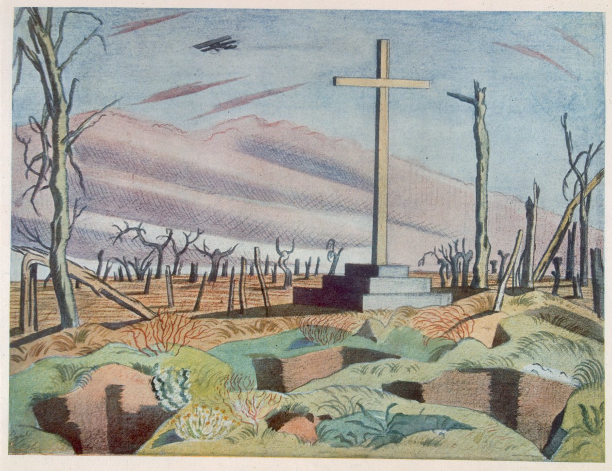 Ett kanadensiskt monument, från brittiska artister vid fronten, fortsättning på västfronten, del tre, Paul Nash av Paul Nash