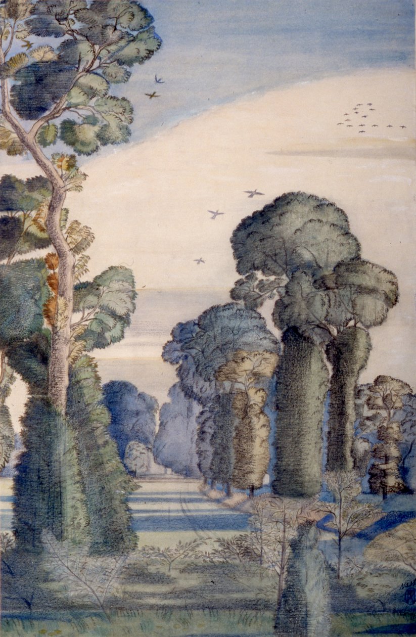 Ett landskap vid Wood Lane av Paul Nash