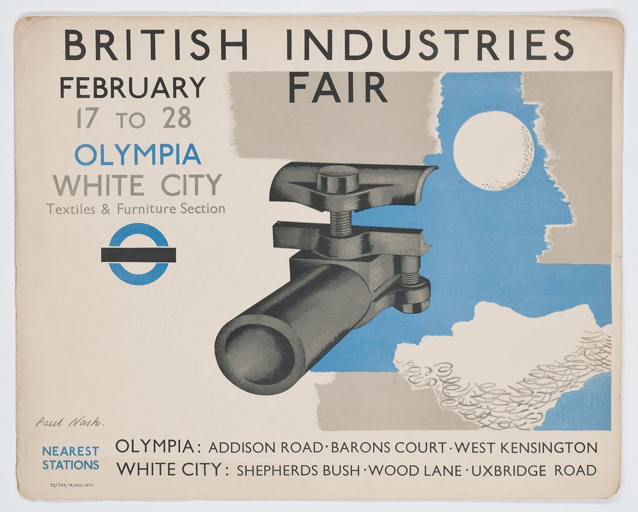 En London Underground-affisch som annonserar British Industries Fair av Paul Nash