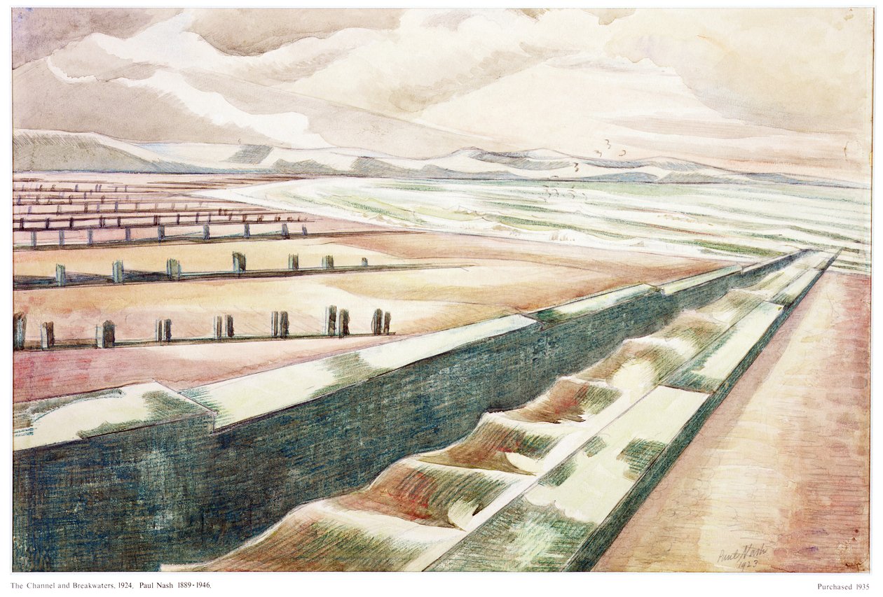 Kanal och vågbrytare av Paul Nash
