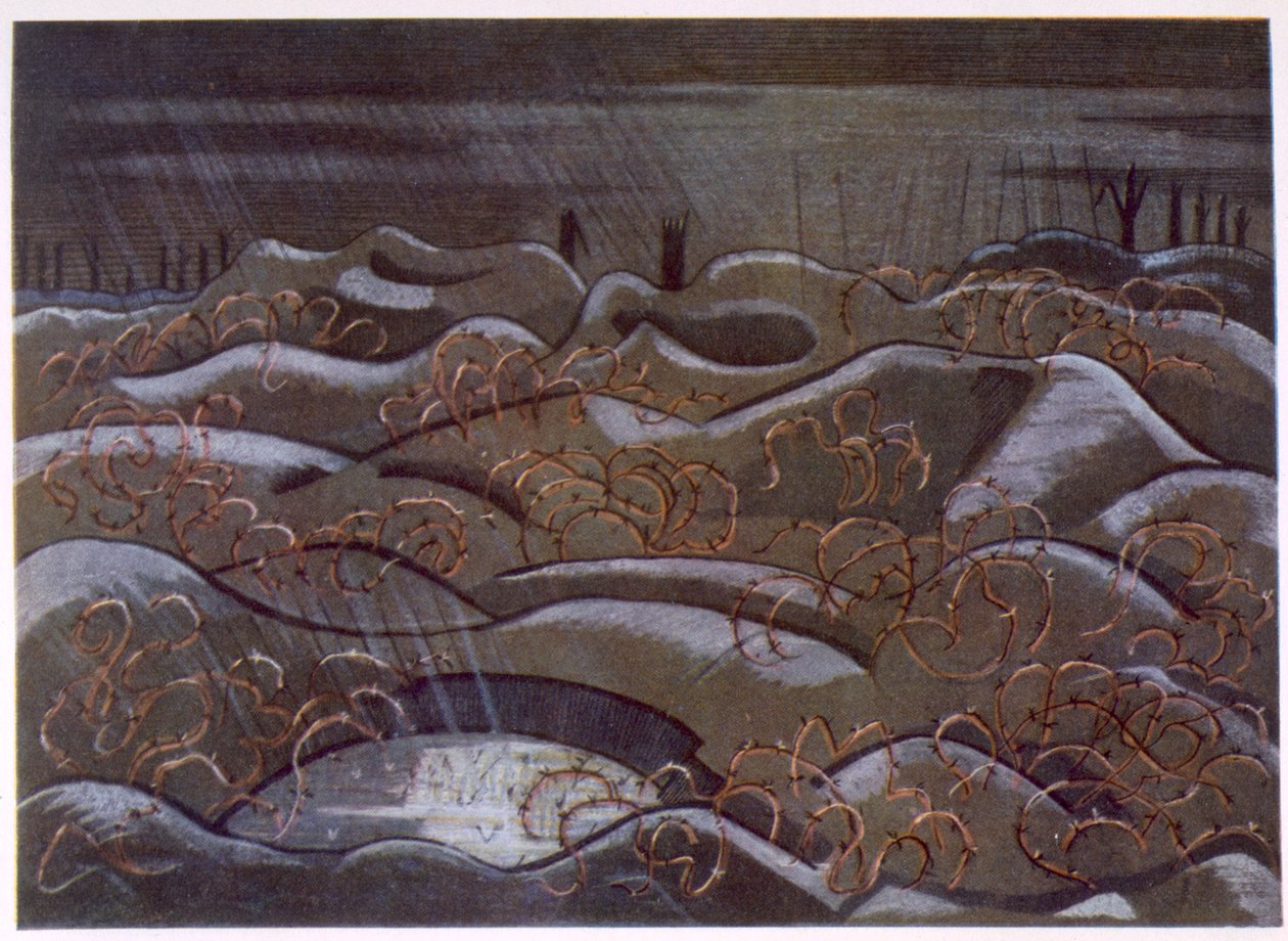 Hill 60 from the Cutting, från brittiska artister vid fronten, fortsättning på västfronten, del tre, Paul Nash av Paul Nash