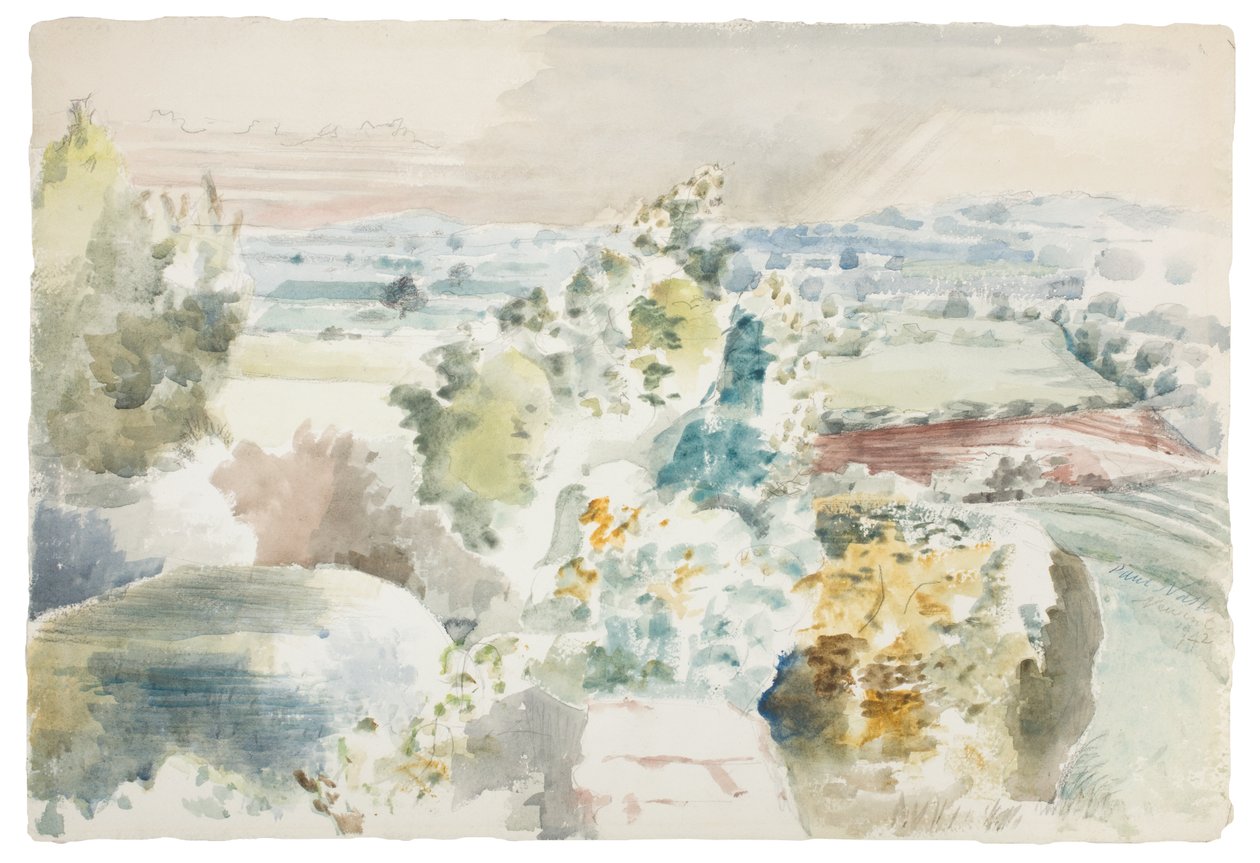 Landskap mot Bredon av Paul Nash
