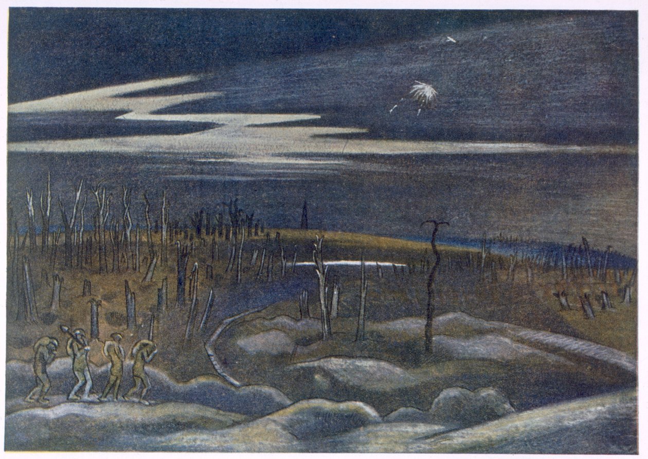 Meadow with Copse, från British Artists at the Front, Fortsättning av västfronten, del tre, Paul Nash av Paul Nash