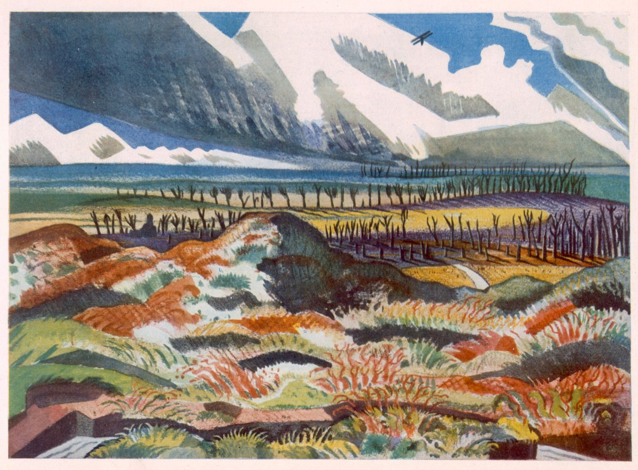 Ruined Country, Vimy, från British Artists at the Front, Fortsättning av västfronten, del tre, Paul Nash av Paul Nash