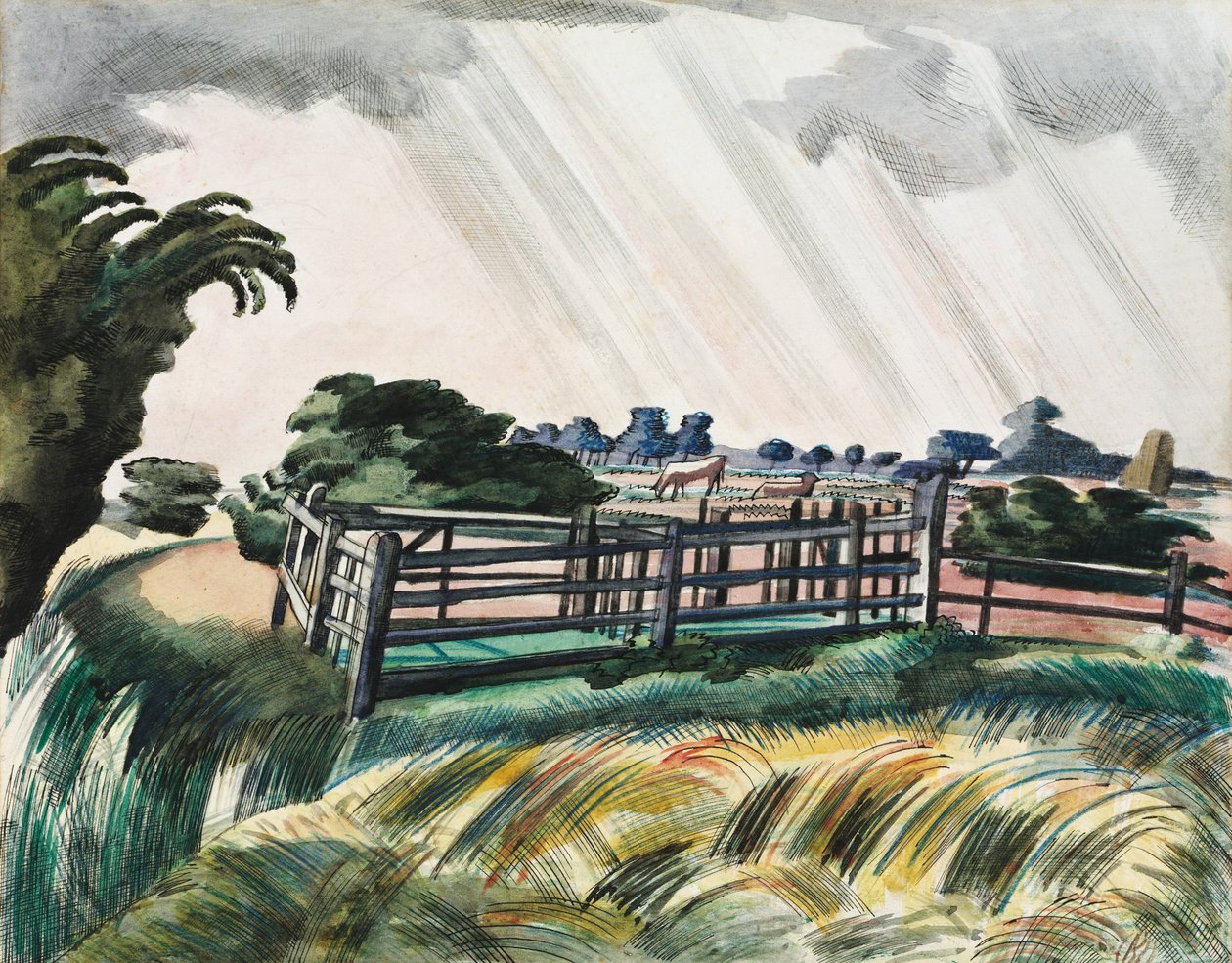Fårstall, Romney Marsh av Paul Nash
