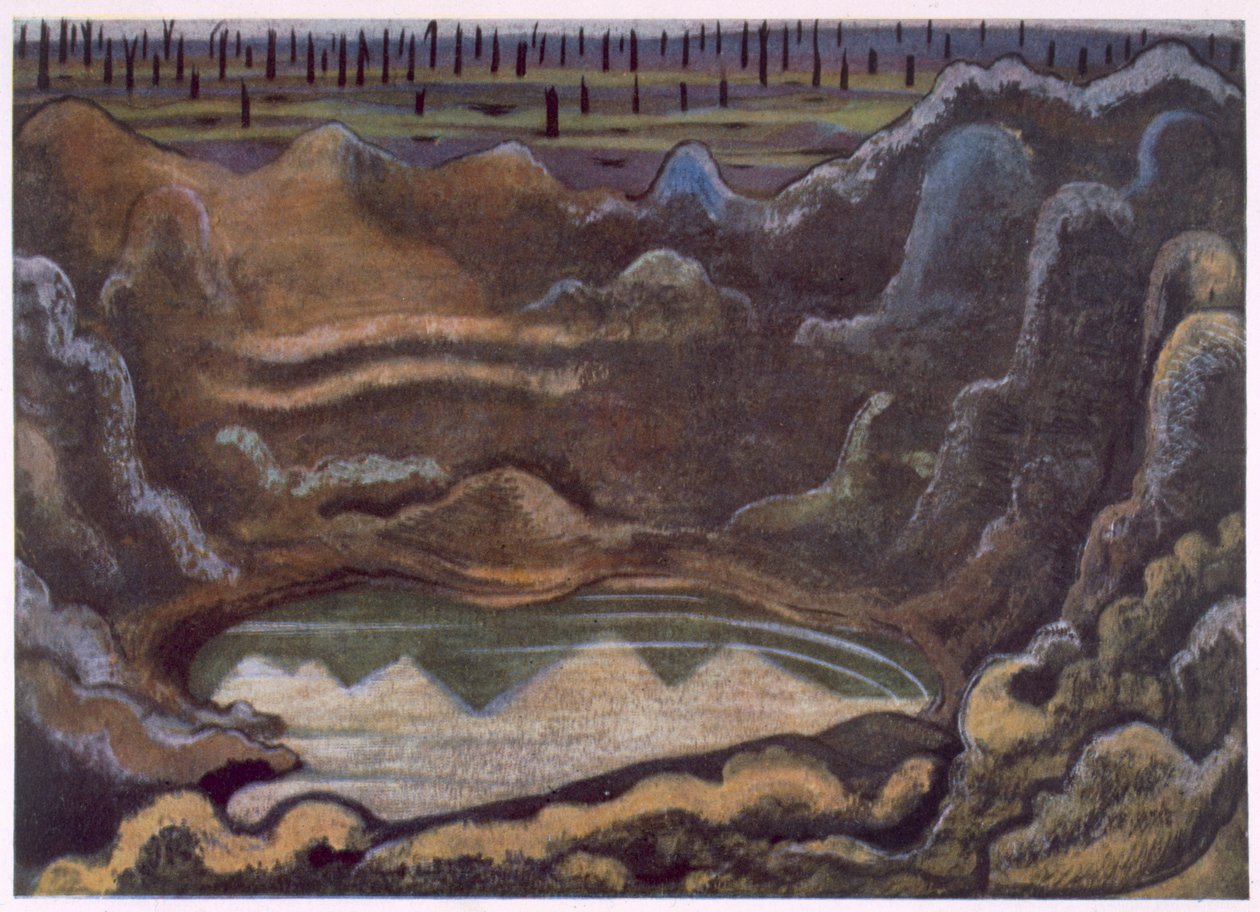 The Caterpillar Crater, från brittiska artister vid fronten, fortsättning på västfronten, del tre, Paul Nash av Paul Nash