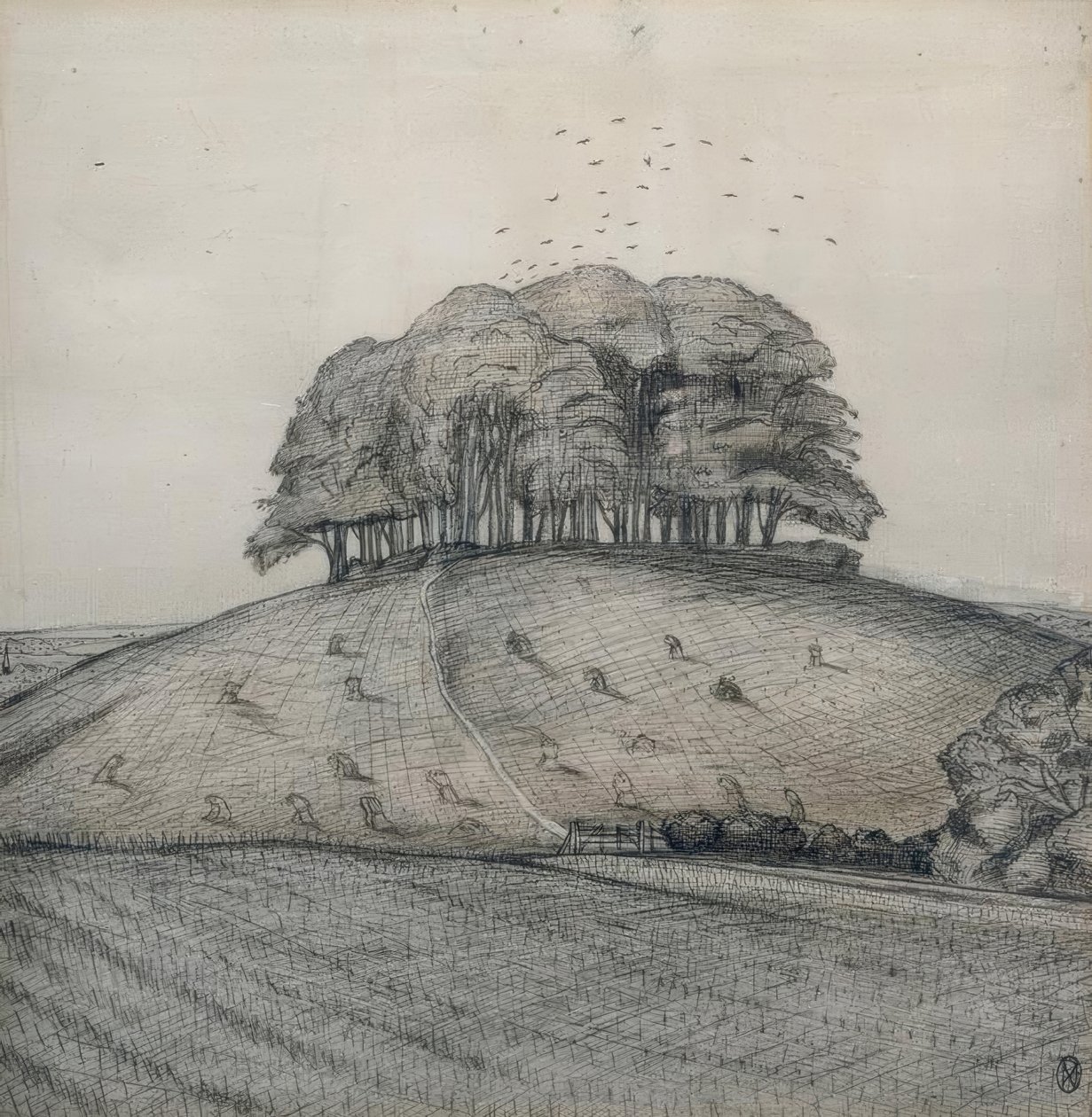 Skogen på kullen av Paul Nash