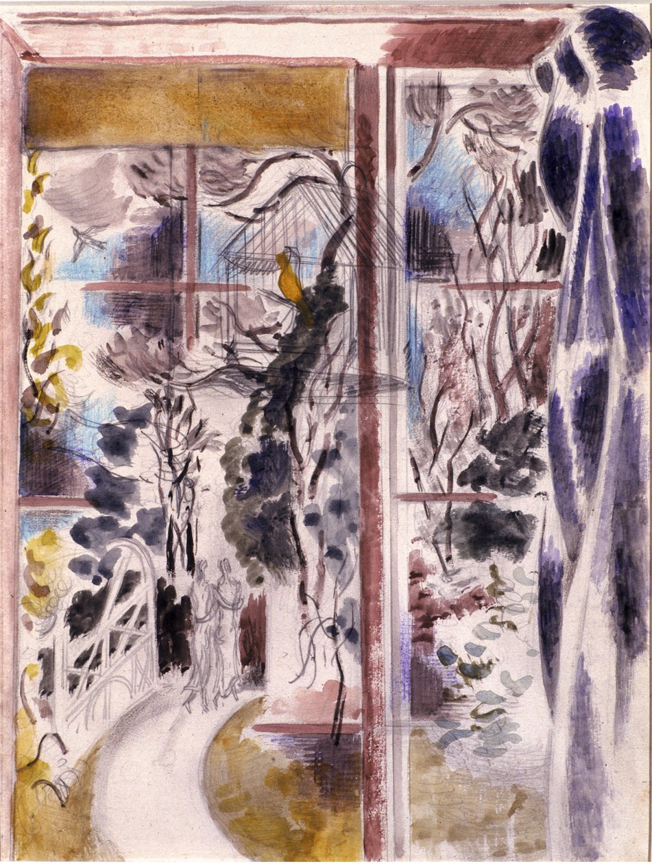 Fönster på Iden (penna och akvarell på vävt papper) av Paul Nash