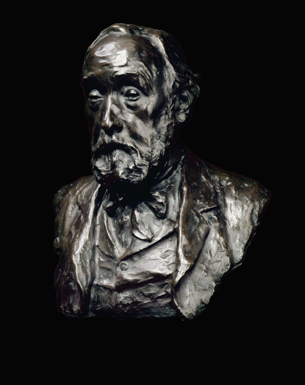 Porträtt av Edgar Degas (1834-1917) 1907 (brons med mörkbrun patina) av Paul Paulin