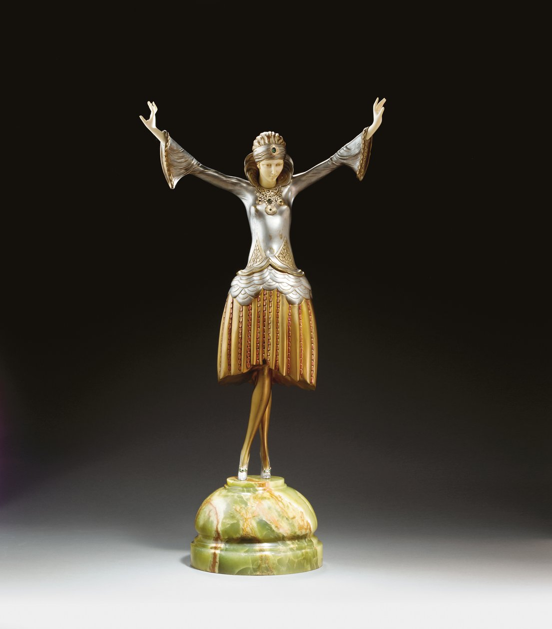 Dansare med turban, ca 1925 (målad brons, elfenben och onyx) av Paul Philippe