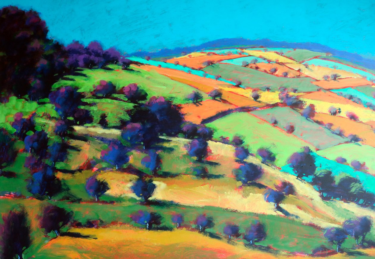 Barrowwake Looking Northwest (Detail #1), 2025 (akryl på kartong) av Paul Powis