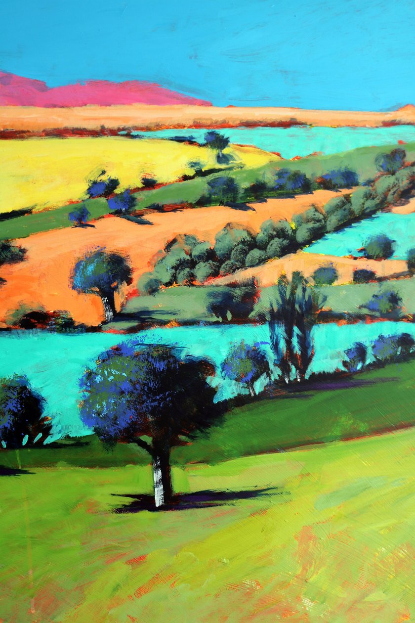 Coombe close up 3 (akryl ombord) av Paul Powis