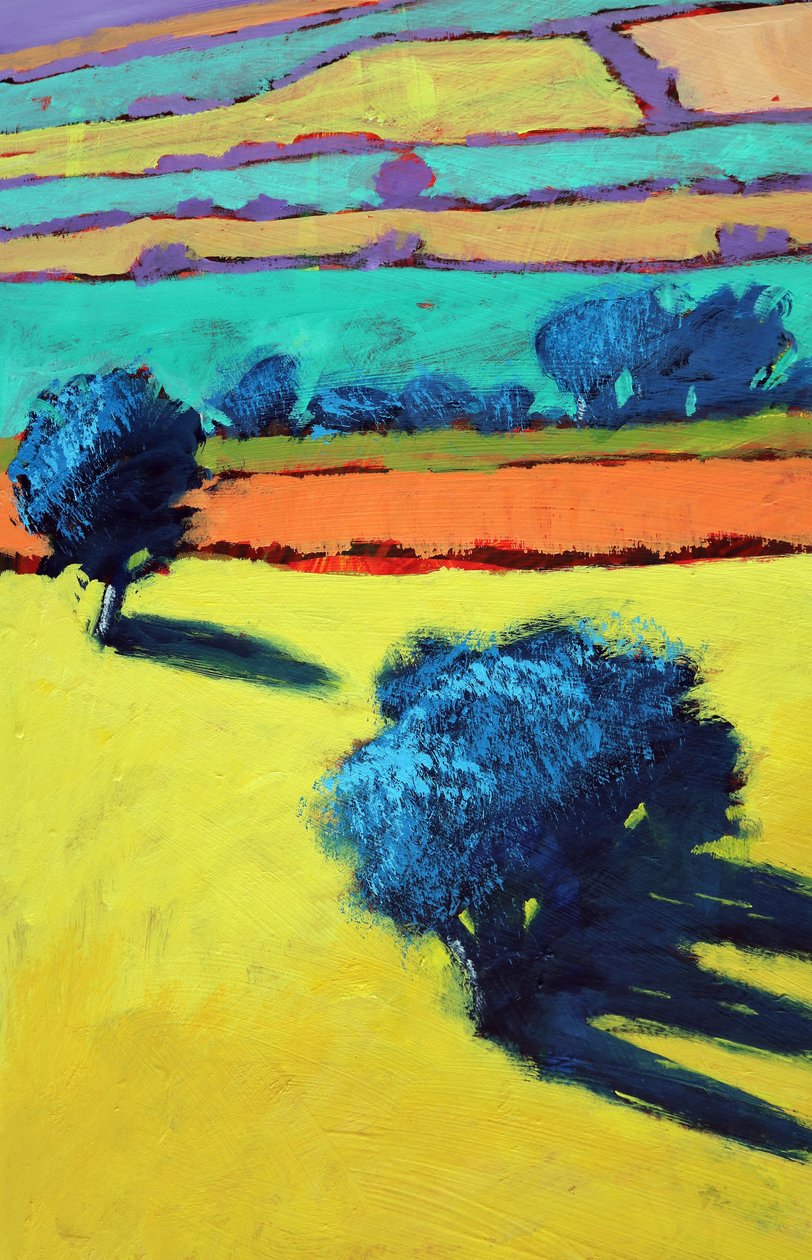 Cotswold Way närbild 1 (akryl ombord) av Paul Powis