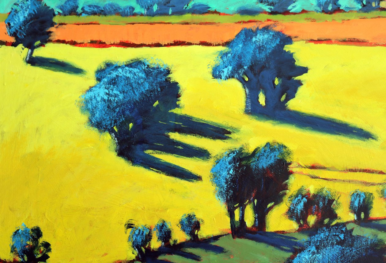 Cotswold Way närbild 3 (akryl ombord) av Paul Powis
