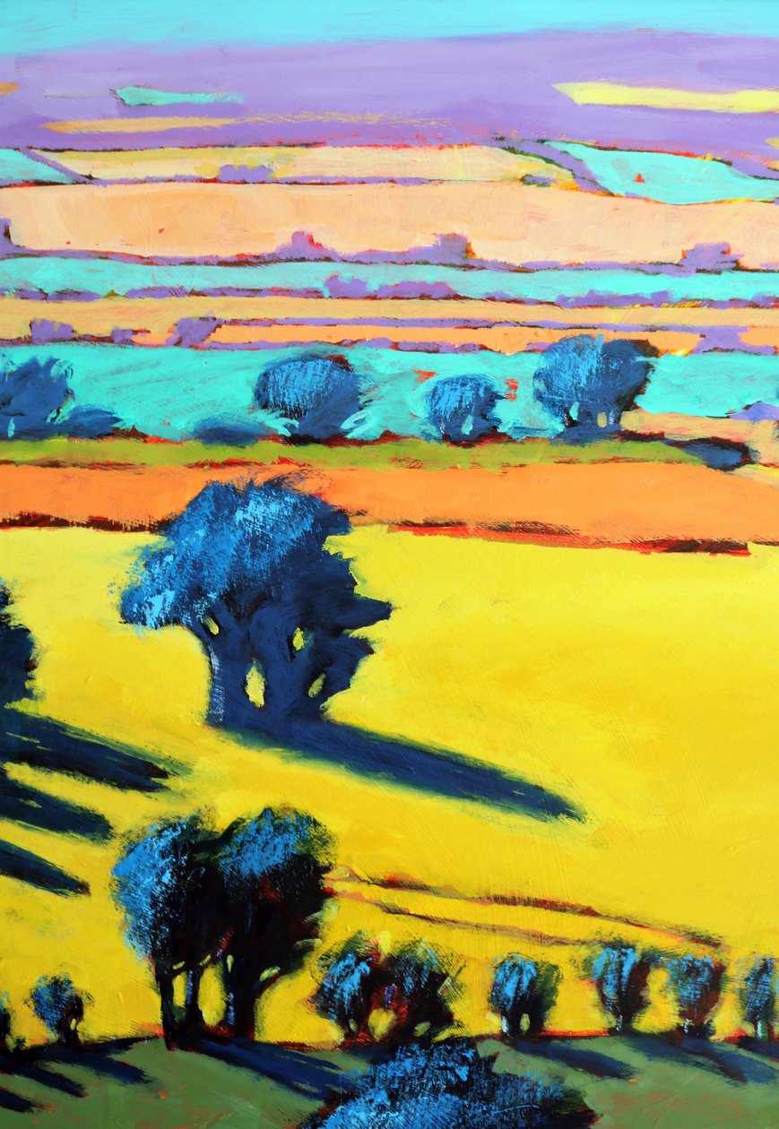 Cotswold Way närbild 6 (akryl ombord) av Paul Powis
