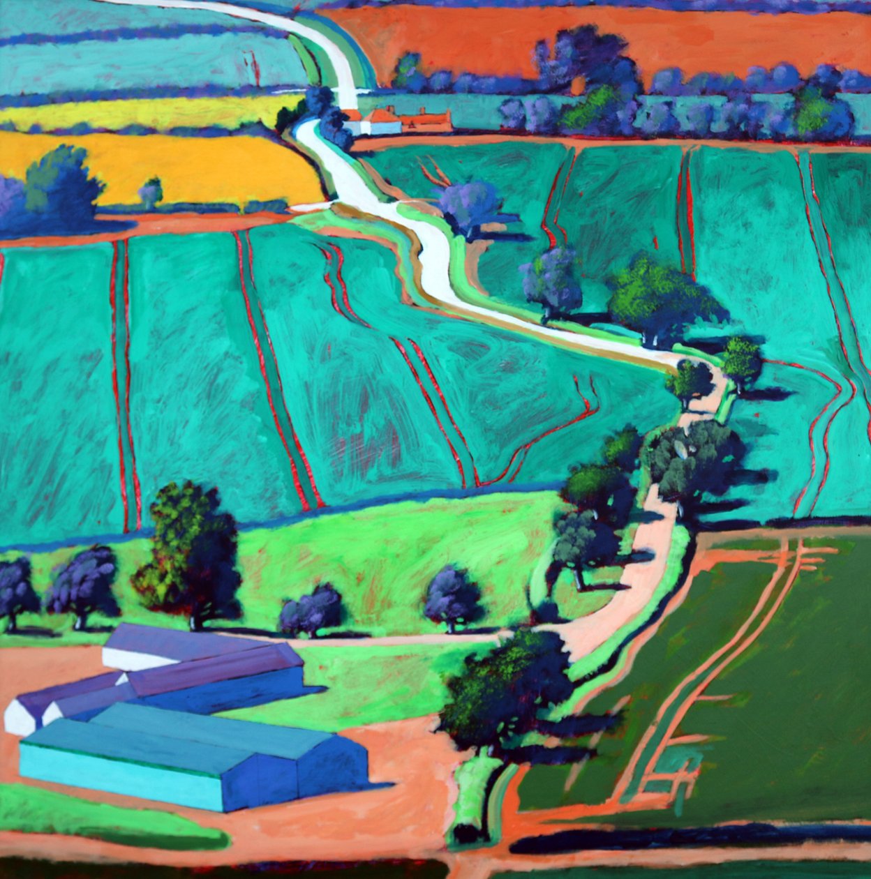 Lane II (akryl ombord) av Paul Powis