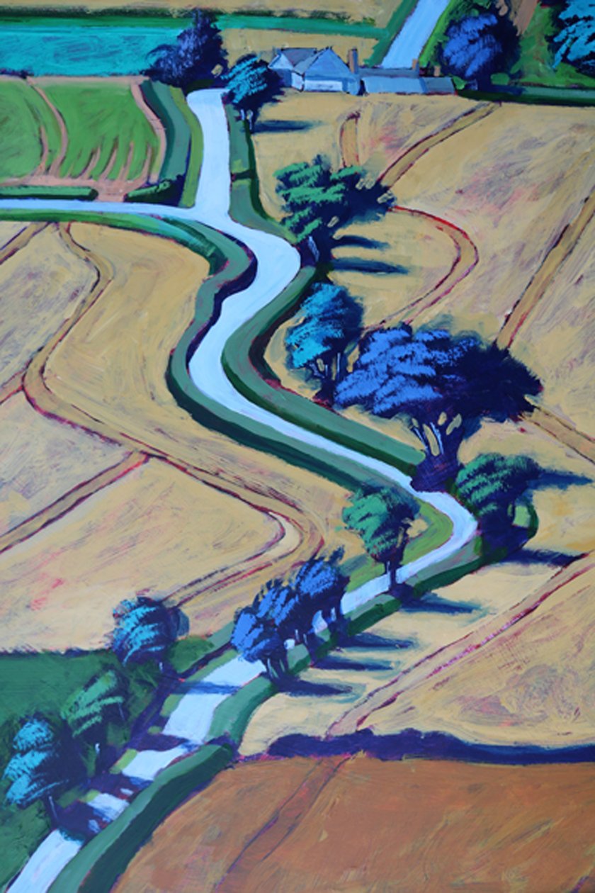 Lane i sommar närbild 2 (akryl ombord) av Paul Powis