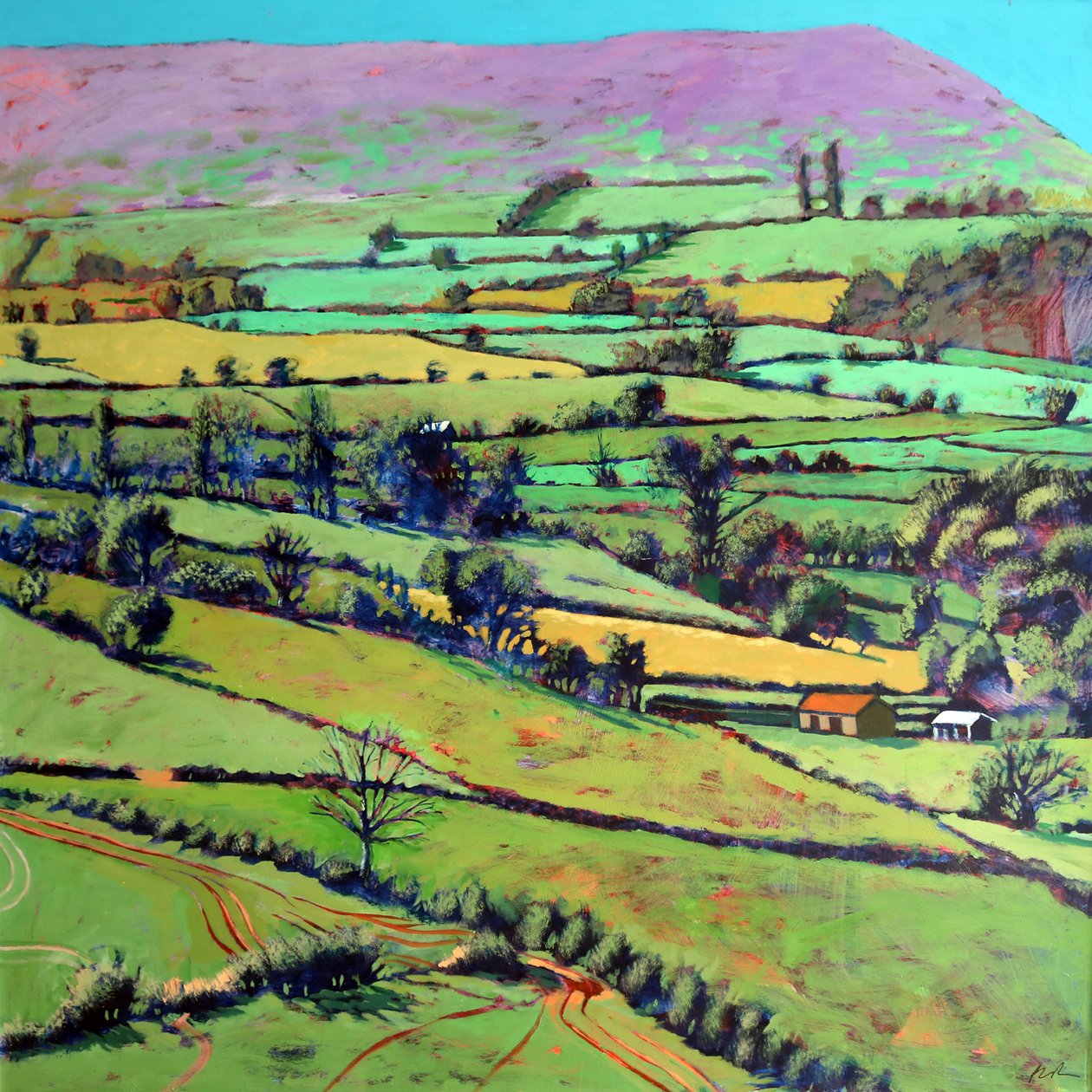 Pentre, 2019 (akryl ombord) av Paul Powis