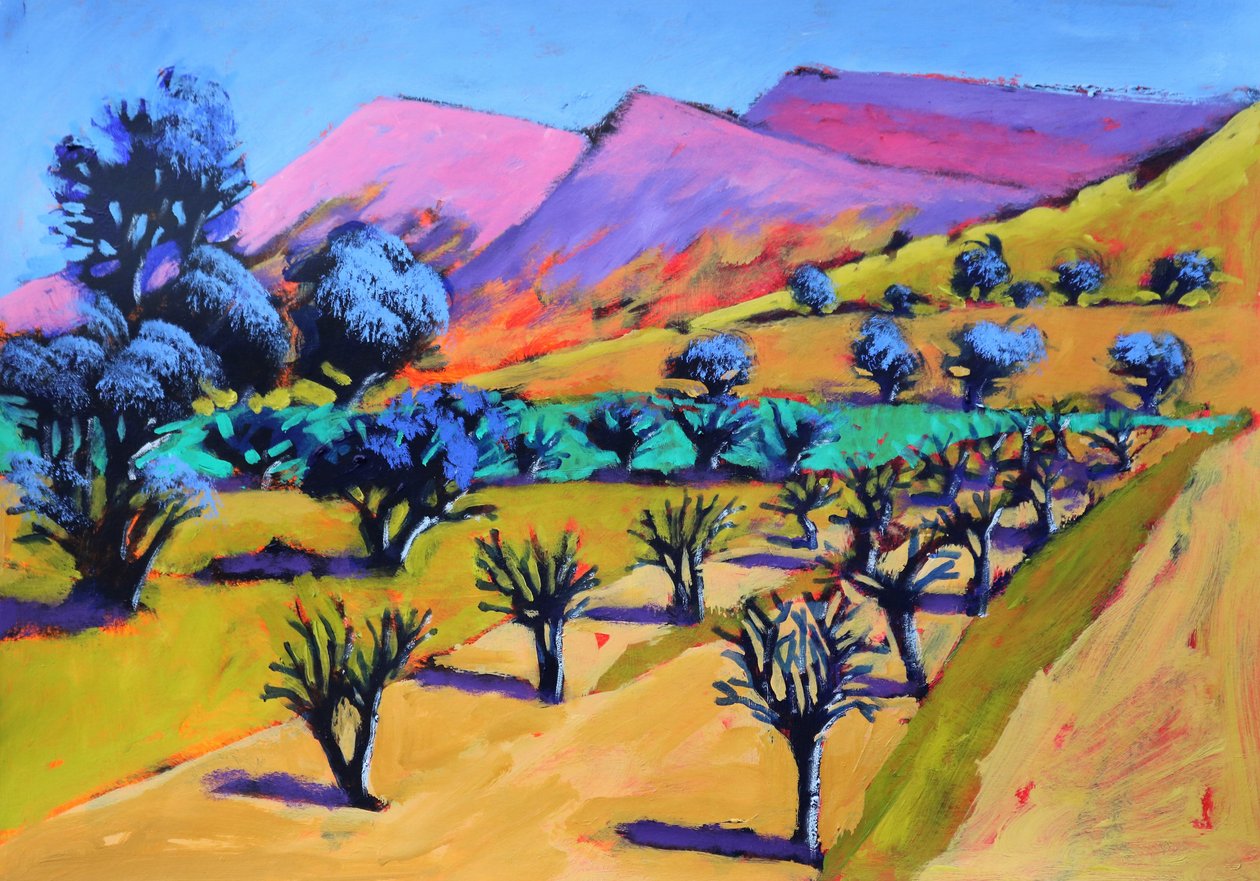 Provence, 2021 (akryl på papper) av Paul Powis