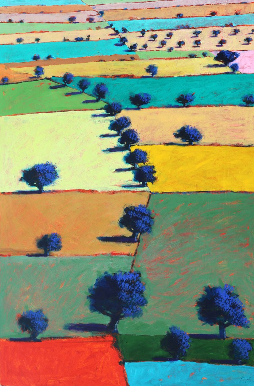 Severn Plain, 2022 (akryl på kartong) av Paul Powis
