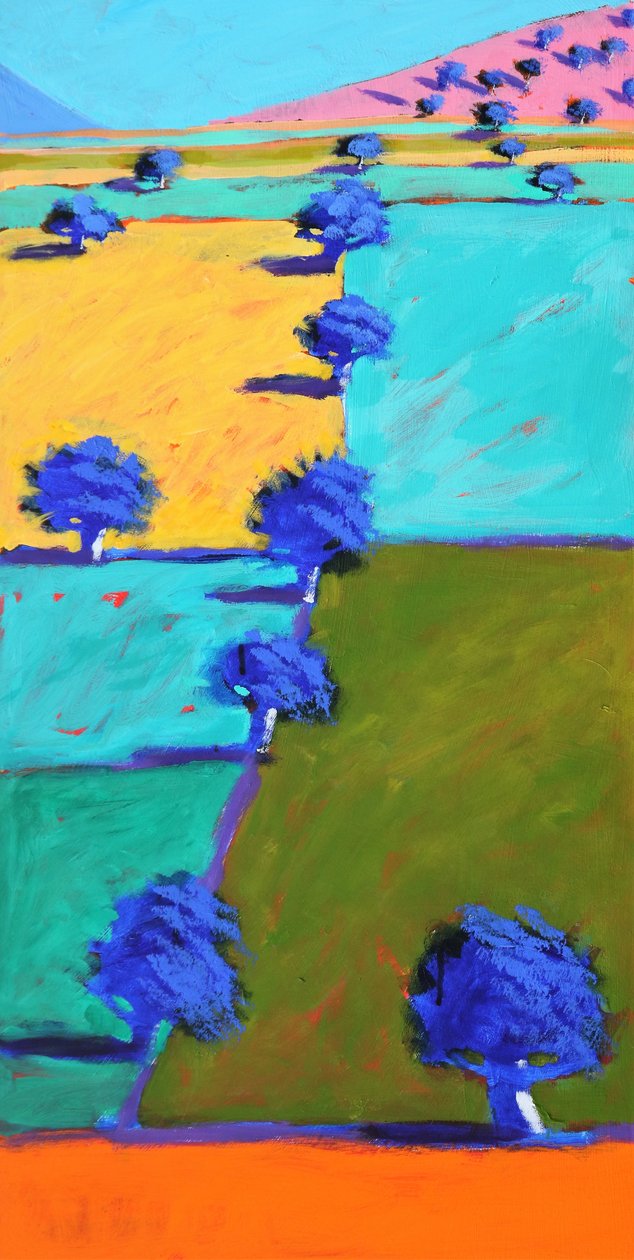 Swineyard Hill, 2021 (akryl på kartong) av Paul Powis