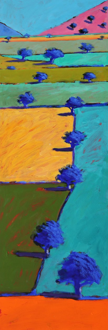 Swineyard Summer, 2021 (akryl på kartong) av Paul Powis