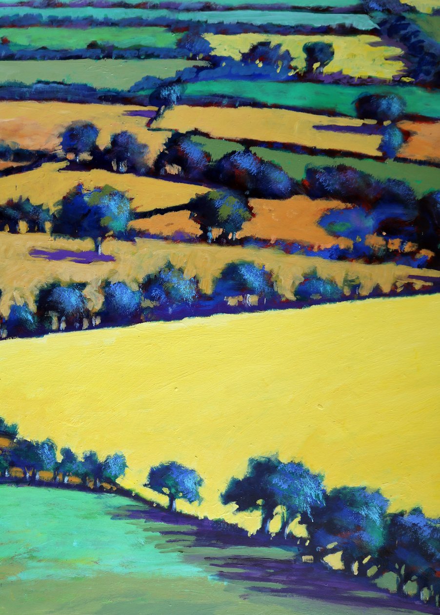 Vitbladig ek närbild 1 (akryl ombord) av Paul Powis