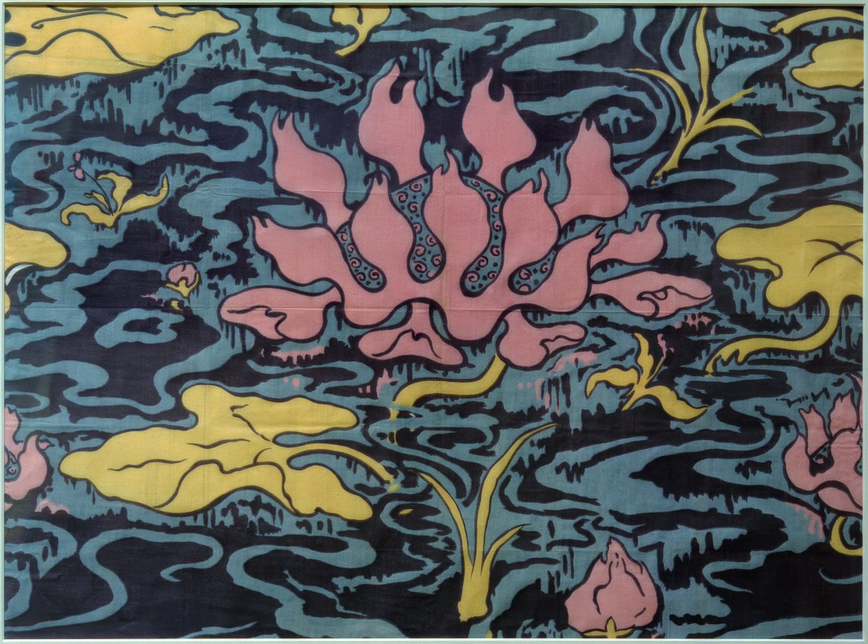 Dekorationstyg med näckros av Paul Elie Ranson