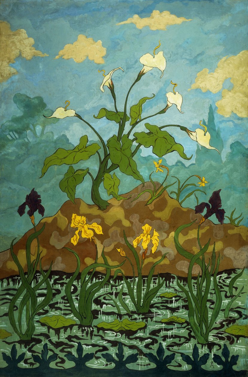 Liljor, lila och gula iris; Aromer, lila och gula iris, 1899 av Paul Elie Ranson