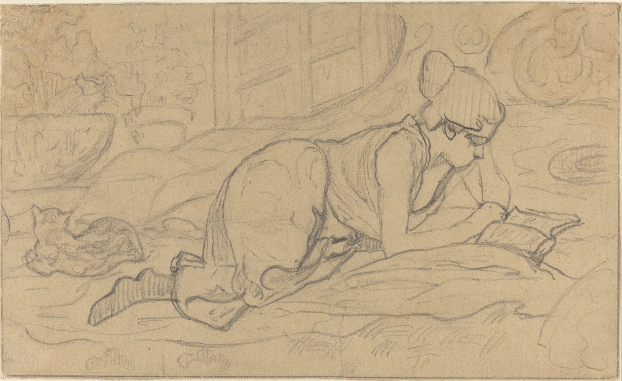 Studie för "The Lying Reader" av Paul Elie Ranson