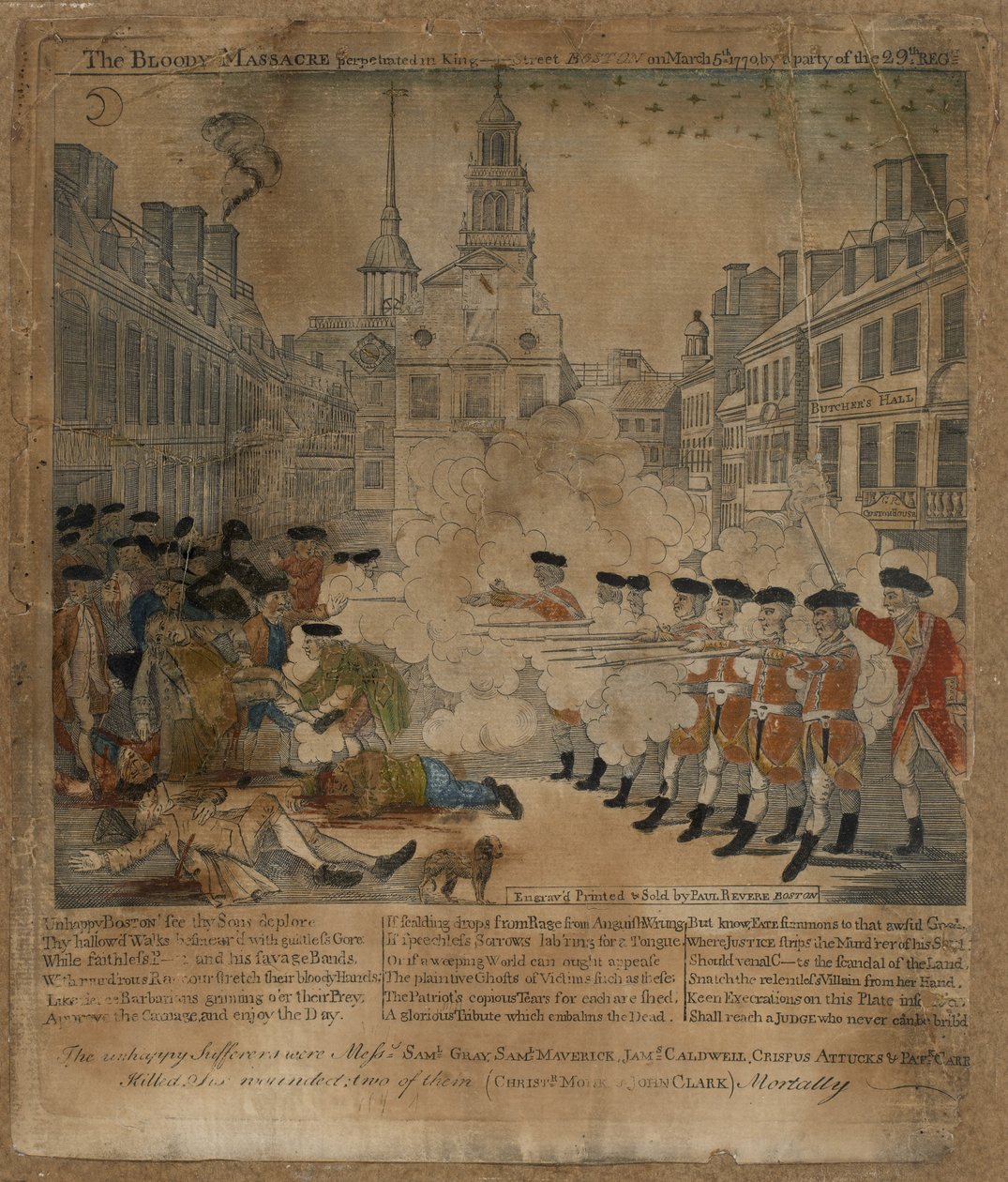 Den blodiga massakern av Paul Revere