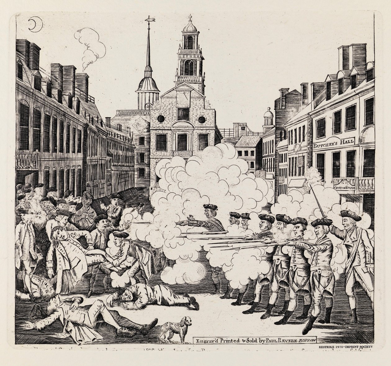Den blodiga massakern av Paul Revere