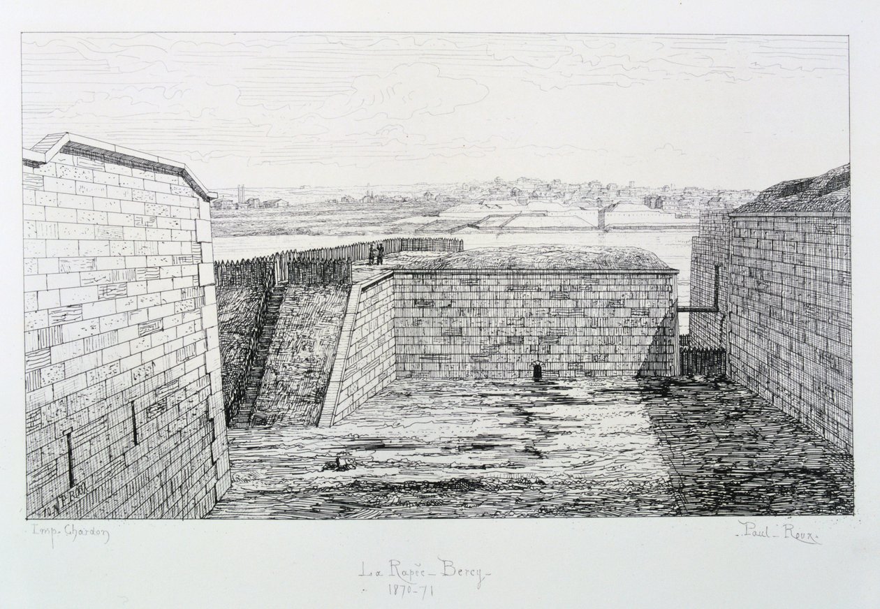 La Rapee-Bercy, belägringen av Paris, 1870-1871. av Paul Roux